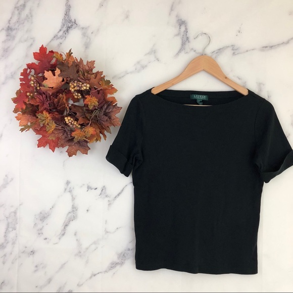 Lauren Ralph Lauren Tops - ❤️{3/$25}Ralph Lauren Cuffed Short Sleeve Tee